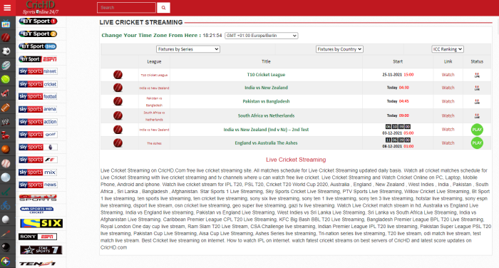 how to watch cricket and other sports on cricHD